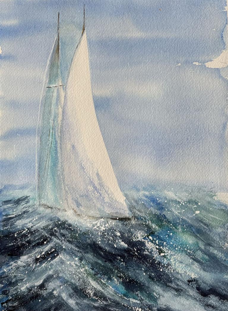 Marion Ristau Auf See Aquarell